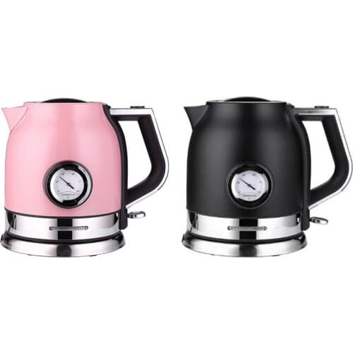 304 Stainless Steel Electric Kettle with Water Temperature Meter Quick Heating Electric Boiling Teapot, EU Plug