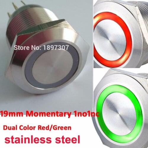 19mm Illuminated Momentary Anti Vandal Push Button Electric Switch Made of Stainless Steel