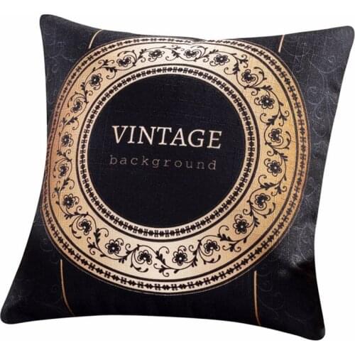 European Black Gold Vintage Luxury Cushion Cover Home Decorative Square Throw Pillows Pillowcase Cushions Home Decor