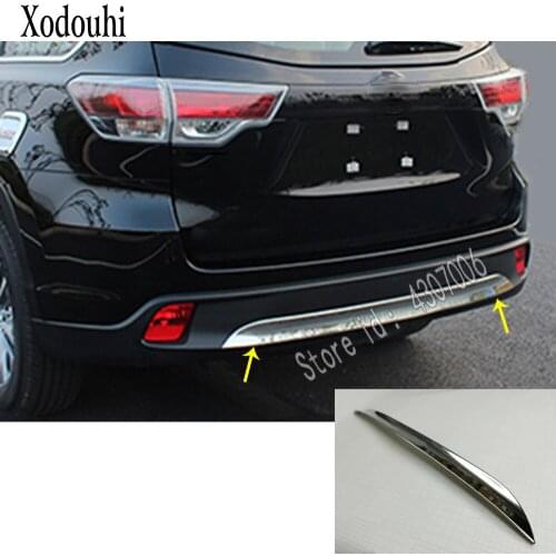 Top Sale For Toyota Highlander 2018 2019 2020 Car ABS Chrome Rear Back Bumper Tailgate Pedal Strip Trim Plate Lamp Hoods 1pcs