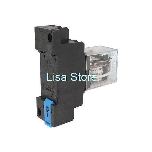 JQX-13F DC 12V Coil 10A 8 Pin DPDT Power Relay DPDT 2 NO 2 NC w PTF08A Socket