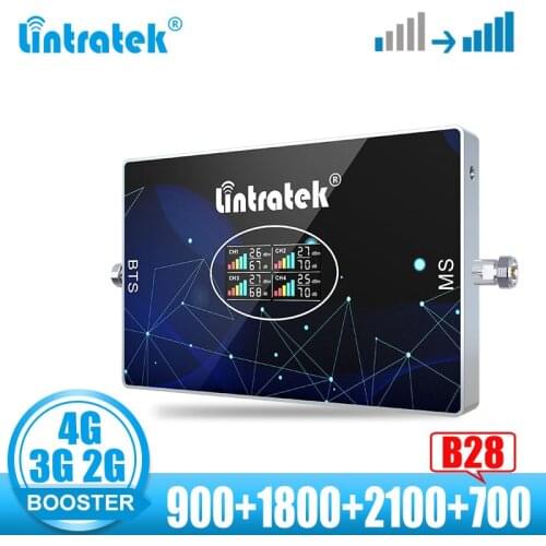Lintratek LTE B28 700 900 1800 2100 Cellular Amplifier 4 Band 2G 3G 4G Signal Booster Repeater For Smarts phone GSM DCS UMTS