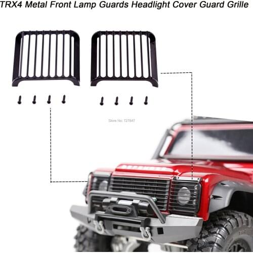 2PCS TRX4 Metal Front Lamp Guards Headlight Cover Guard Grille for 1/10 1:10 RC Crawler Car Traxxas TRX-4