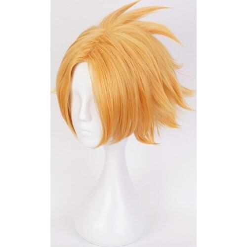 My Hero Academia Bakugou Short Yellow Wig Kaminari Denki Heat Resistant Synthetic Halloween Carnival Cosplay Costume Hair