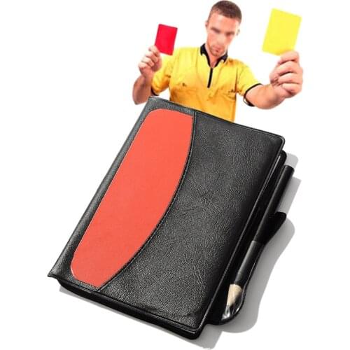 Football Soccer Referee Card Sets Warning Referee Red and Yellow Cards with Wallet Score Sheets Notebook Judge Accessories