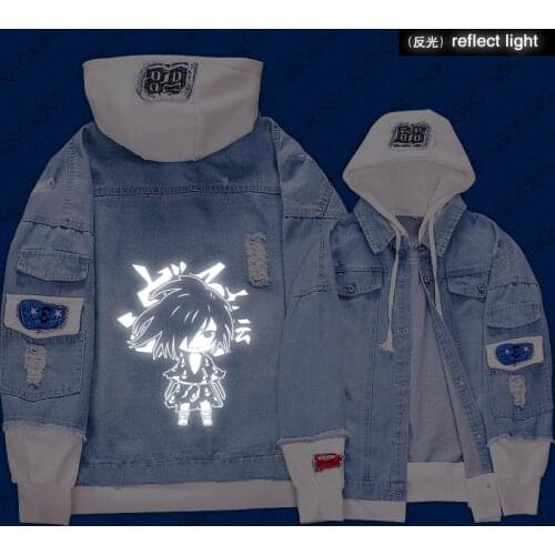 New Dororo Hyakkimaru hoodie Anime reflect light Coat Men Women Fashion Denim Jacket