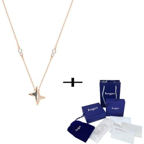 New HALVE Star Symbol Crystal Clavicle Necklace Elegant Temperament Ladies' Jewelry Send Girlfriend Anniversary Love Gift