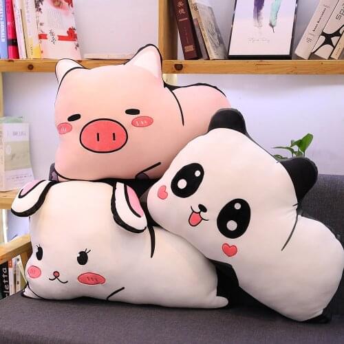 48/60cm Cute Panda&Rabbit&Pig Plush Pillow Stuffed Soft Kawaii Animal Toys Doll Cushion For Kids Children Girls Gifts Room Decor