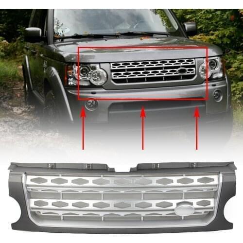 Car Front Racing Grille Honey Comb Mesh Grill For Land Rover Discovery 3 LR3 L319 2005 2006 2007 2008 2009 Grey Silver