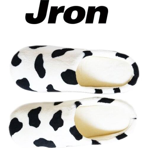 Women Winter Milk Cow Color Slippers Lovers Warm Indoor Bedroom Slippers Plush Shoes Home Pantufas House Girls Child Slippers