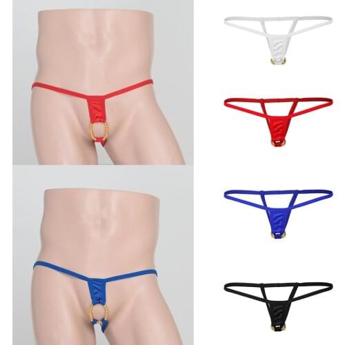 4 Colors Mens T-Back Underwear Low-rise Man Bikini Erotic G-String Thongs Briefs Backless Breathable Low Waist Underpants