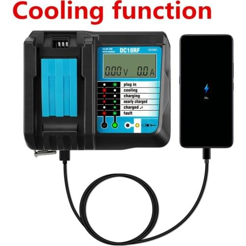 Newest Cooling With USB port Tool Battery Charger Rapid Charging 3.5A cuttent For Makita Battery 14.4V 18V with LCD display