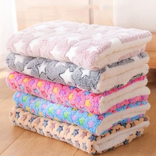 Thickened Winter Warm Pet Dog Cat Fleece Pad Cat Blanket Bed Mat For Puppy Kitten Pet Sofa Cushion Home Rug Pug Sleeping Cover