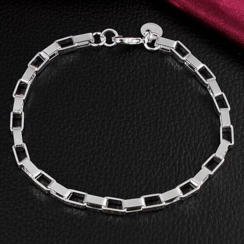 High Quality Simple Silver Bracelet Charms Crystal Bracelet Femme Silver Chain Bracelets for Women Jewelry Bijoux Gift 1-11