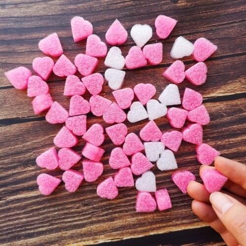 120pcs Fluffy Slime Filler Kids Sludge Release Toy Soft Clay Mud Pink Heart Love Beads Foam Strip Slime Accessories DIY Material