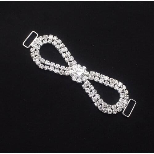 2Pcs/Lot Clear Rhinestones Bikini Buckles Connectors Diamond Crystal Buckle Sexy Bikini Decoration High Quality Sewing