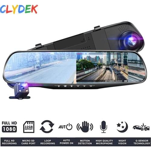 4.3 Inch Car DVR Video Recorder Night Vision Dash Cam Full HD 1080P Mirror Cam 170 Wide Angle Car Dvr Camera Rear View Dashcam