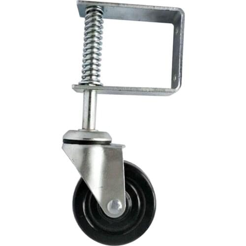 4" Rubber Gate Wheel Replacement Spring Loaded Caster Heavy Duty 60kg Load Capacity Swivel Castor Furniture Hardware