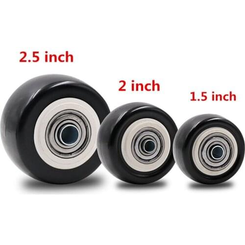 4 Pcs 1.5/2/2.5inch Rubber Wheel Single Wheel Black Swivel Castor Wheels Trolley Furniture Caster Rubber Replace Rollers