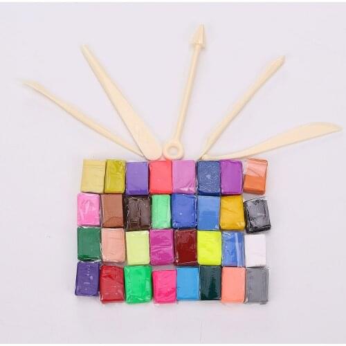 5 Tool + 32 Color Oven Bake Polymer Clay Blocks Modelling Moulding Sculpey Tool Set Children Educational Toys GQ