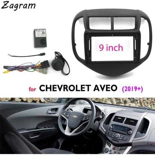9 Inch Car Fascia for CHEVROLET AVEO 2019+ Video Panel Player Audio Dashboard 2 Din Frame Dashboard Mount Kit