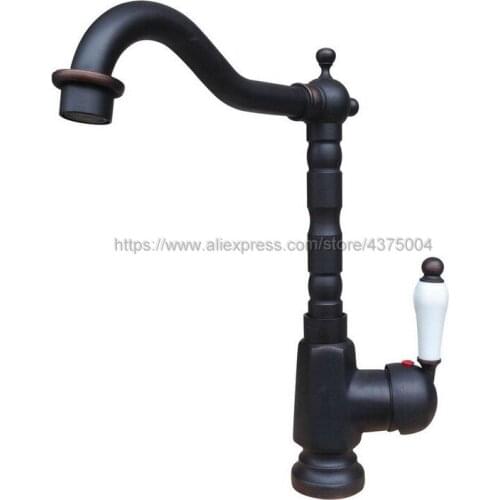 Oil Rubbed Bronze Deck Mount Bathroom Faucet Vanity Vessel Sinks Mixer Tap Cold And Hot Water Tap Nnf335