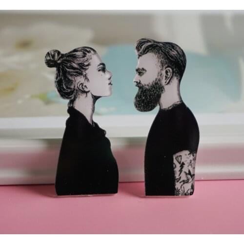 Women Cartoon Badges On Backpack Cute Acrylic Brooch for Woman Girl Sexy simple Lapel Pins Clothes broche Friend Gifts