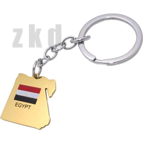 Zkd Egypt map Egypt national flag stainless steel key chain key ring