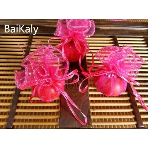 500pcs Diameter 26cm Round Drawstring Organza bags Jewelry packaging bags Wedding/Home/Christmas/Party Decoration Favors pouches