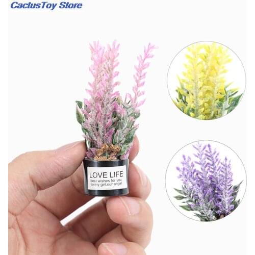 Dollhouse Miniature DIY Potted Plant Pot Green Leafed Plant Garden Decoration Dollhouse Collection Kids' Toys MYPANDA Alloy 1:12