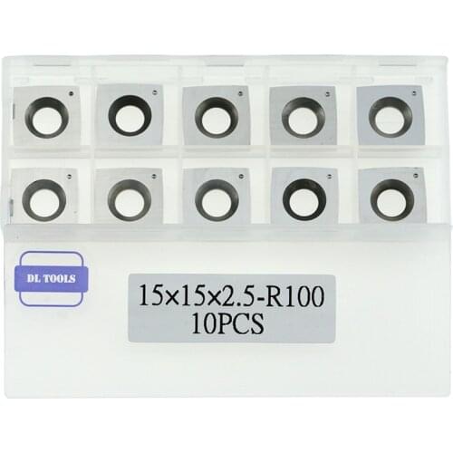 15mm (.59") Square with 4"(100mm) Radius Carbide Insert Cutter(15mmX15mmX2.5mm)4-Edge for Wood Lathe Rougher Turning Tools,10pcs