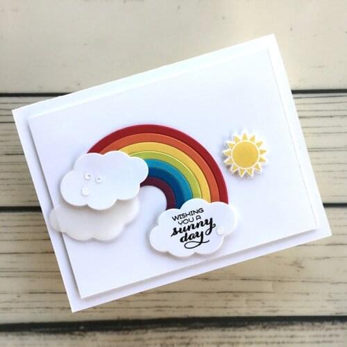 Metal Cutting Dies And Stamps 3D rainbow for DIY Scrapbooking Album Paper Cards Decorative Crafts Embossing Die Cuts