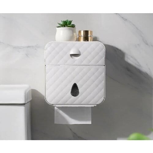 Multifunctional Toilet Paper Holder Rectangle Toilet Roll Dispenser Wall Mounted Plastic For Bathroom Discounted Toilet Paper