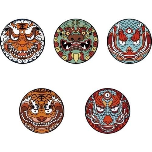 MOC Medieval Military Building Block Figures Shield Tiger Kirin Dragon Head Ancient Chinese Weapons Bricks Accessories Toys C296