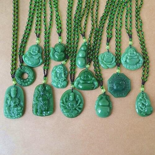 Fashion Natural Jade Rose Goldfish Necklace Pendant Hand-Carved Lucky Amulet Hot