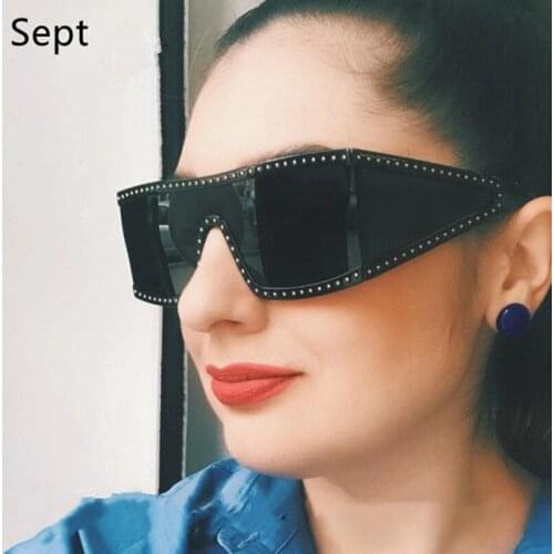 Fashion Big Frame Mirror Rivet Square Sunglasses Mens Women Brand Design Cool Sun Glasses UV400