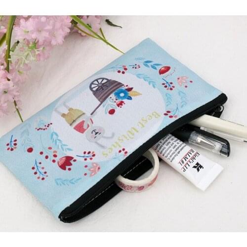 Wholesale VOGRACE cheap OEM custom cartoon anime canvas pen bag hot sale oxford cloth coin purse cosmetic bag with no MOQ