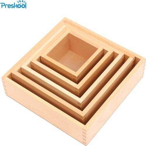 Preskool Montessori Kids Toy For Children Education Wood Boxes Teaching Aids 5 Pcs Brinquedos Juguets
