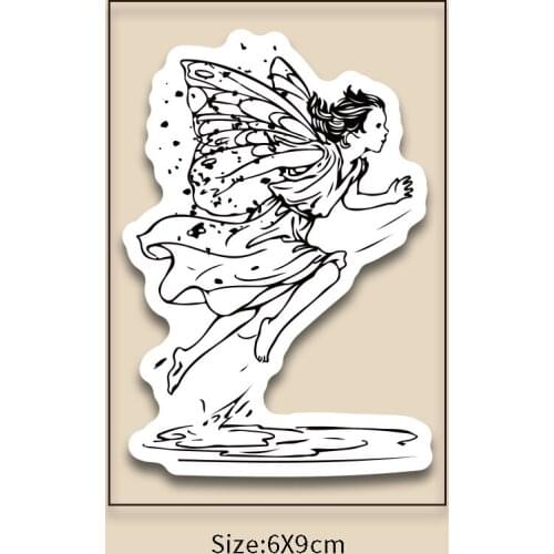 9*6CM Water Fairy Transparent Clear Stamps / Silicone Seals Roller Stamp For DIY Scrapbooking Photo Album/Card Making