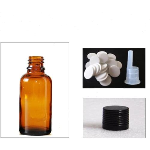 20 pcs Essential Oil Bottle Empty Glass Perfume Bottle with Inner Plug Aroma Vial Black Thread Lid Refillable Cosmetic Container