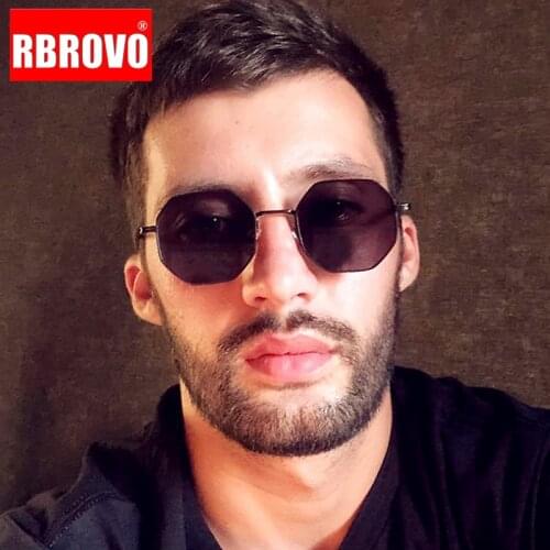 RBROVO 2021 Polygon Retro Sunglasse Men 2021 Brand Designer Glasses Men/Women Brand Eyeglasses For Men Vintage Oculos De Sol