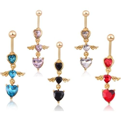 Sexy Belly Button Rings Dangle Surgical Steel Cool Crystal Belly Piercing Ring Simple