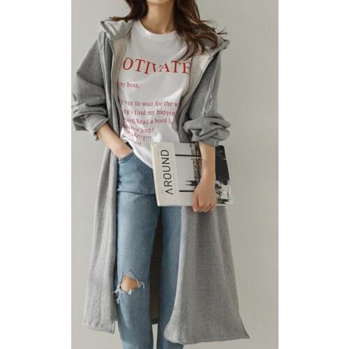 Trendy Oversized Women Loose Hooded Long Trench Coat Autumn Female Zipper Windproof Outwear Homestyle Ladies Windbreaker