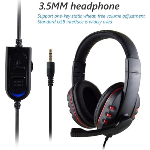 3.5mm Wired Headphone Universal Gaming Headset Deep Bass Gamer Over-Ear Earphone for Computer Tablets Smartphone