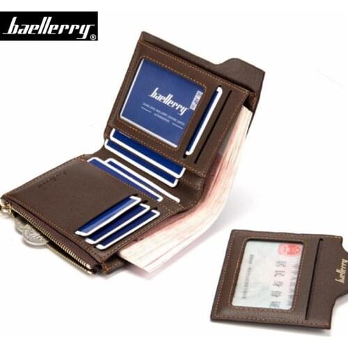 Baellerry Men wallets Brand Top Quality leather Short Wallet men New design Male Clutch Bag Coin Purse Card holder Carteira