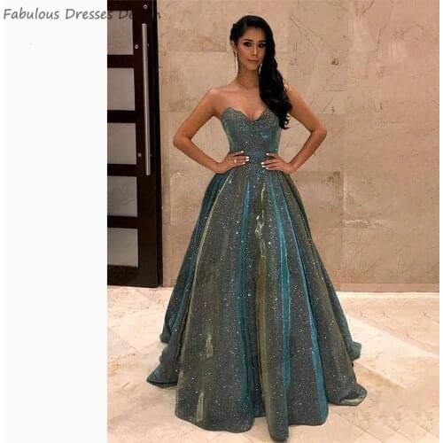 Bling Sequin Strapless Prom Dresses Long A Line 2020 Sweetheart Backless Formal Party Evening Gowns Vestido De Festa