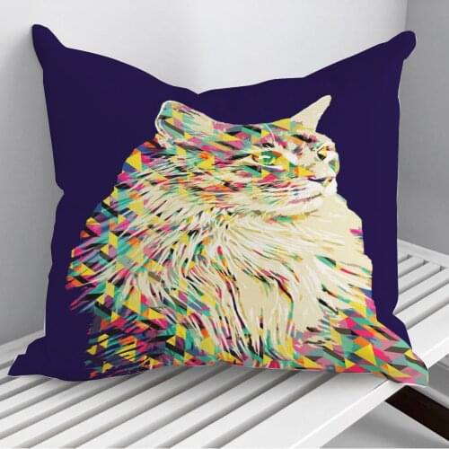 Animal Black Cat Pop Art Throw Pillows Cushion Cover On Sofa Home Decor 45*45cm 40*40cm Gift Pillowcase Cojines Dropshipping