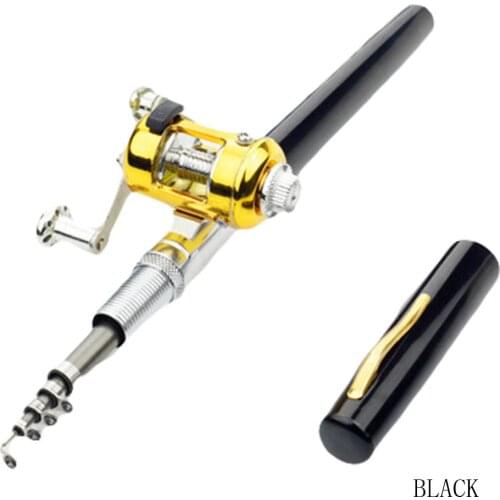 1M / 1.4M Collapsible Spinning Fishing Rod Reel Combo Mini Pen Fishing Pole Kit 6 Colors Pen Shape Folded Rod With Reel Wheel