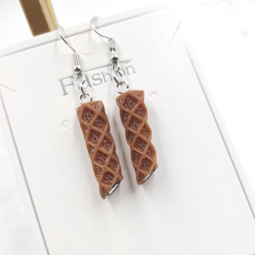 1 Pair of New Simulation Chocolate Bar Earrings Female Cute Girl Pendant Earrings Female Models Exquisite Jewelry Accessories