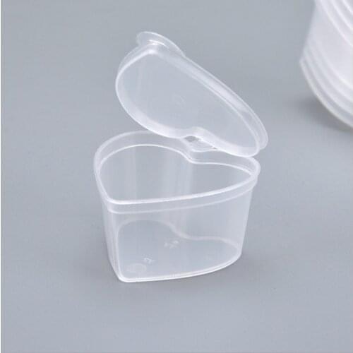 45ml PP heart square shaped seasoning box Disposable tasting cup Salad sauce Take-out packaging seasoning cup F20172694